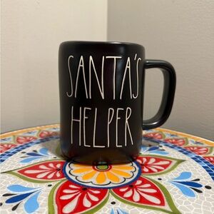 Rae Dunn Black Santa's Helper Mug
